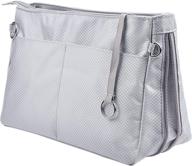 ✨ vercord expandable nylon handbag purse organizer: beige grey medium - bag in bag liner shaper logo