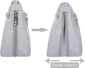 img 1 attached to ✨ Vercord Expandable Nylon Handbag Purse Organizer: Beige Grey Medium - Bag in Bag Liner Shaper
