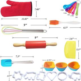 img 1 attached to 🧁 Deluxe Real Baking Set: All-Inclusive Pastry Cooking Kit with Apron, Chef Hat, Oven Mitt, Rolling Pin, Baking Tools, and Recipes - Perfect Gift for Aspiring Bakers
