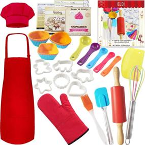 img 4 attached to 🧁 Deluxe Real Baking Set: All-Inclusive Pastry Cooking Kit with Apron, Chef Hat, Oven Mitt, Rolling Pin, Baking Tools, and Recipes - Perfect Gift for Aspiring Bakers