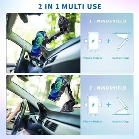 img 1 attached to 🔌 Wireless Car Charger Mount: Fast Qi Charging Phone Holder for iPhone 12/11 Pro Max & Samsung Galaxy S20 Ultra/S10+/S9+