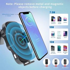 img 3 attached to 🔌 Wireless Car Charger Mount: Fast Qi Charging Phone Holder for iPhone 12/11 Pro Max & Samsung Galaxy S20 Ultra/S10+/S9+