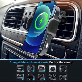 img 2 attached to 🔌 Wireless Car Charger Mount: Fast Qi Charging Phone Holder for iPhone 12/11 Pro Max & Samsung Galaxy S20 Ultra/S10+/S9+