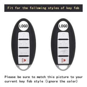 img 1 attached to 🔑 Умный чехол для ключа-брелока INFINITI & NISSAN - Подходит для моделей EX, FX, G, JX, M, Q, QX SERIES, Altima, Coupe, Armada, GT-R, Maxima, Murano, Cross Cabriolet, Pathfinder, Rogue, Sentra, Versa - 4 кнопки бесключевого входа.