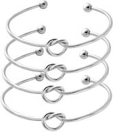 💍 senfai simple love knot bangle bracelet: elegant bridesmaid jewelry set or individual piece logo