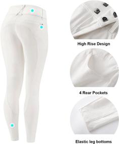 img 3 attached to 👖 BALEAF Women's Full Seat Riding Pants: High Waist Equestrian Tights with Silicone Grip Pockets - Horseback Horse Jodhpurs