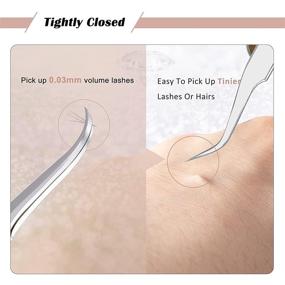 img 3 attached to 👁️ LANKIZ Professional Eyelash Extension Tweezers Set - Rose Gold, Stainless Steel, Straight and Curved Volume Lash Tweezers