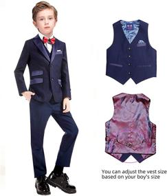 img 2 attached to ELPA ELPA Boy's Slim Fit Suit: Stylish and Form-fitting Attire for Young Gentlemen