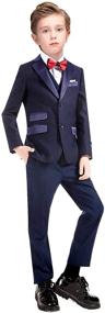 img 4 attached to ELPA ELPA Boy's Slim Fit Suit: Stylish and Form-fitting Attire for Young Gentlemen