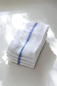 img 2 attached to Kitchen Towels Set - Professional Grade 24oz Absorbent Dish Towels for Kitchen and Cloth Napkins - 100% Cotton - Actual Towel Photos - Size 25” x 14” - Tea Towels and Dish Cloths - 1-Year Guarantee (6, Blue) by Sancito