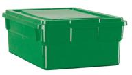 📦 green storage box with lid - school smart, 16 x 11 x 6 inches (276835) logo