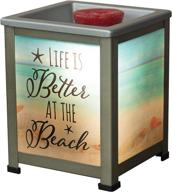 🌅 enhance your life at the beach with the elanze designs seashore silvertone lantern warmer logo