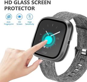 img 1 attached to Yolovie Чехол для Fitbit Versa 2 с защитным стеклом – Ультратонкий HD чехол, бампер из прочного поликарбоната для общей защиты, без пузырьков – Прозрачный