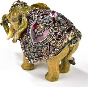 img 3 attached to 🐘 Exquisite KALIFANO Elephant Jewelry Box with Swarovski Elements - Handcrafted Storage and Organization for Earrings, Necklaces, and Rings - Collectible Ornament