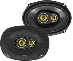 img 4 attached to Enhanced Kicker CS Series 150W 6 x 9 Inch Car Audio Coaxial Speaker Pair in Vibrant Yellow