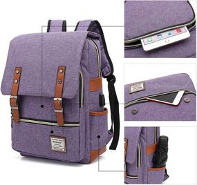 img 1 attached to 🎒 UGRACE Vintage Laptop Backpack: Stylish Design with USB Charging Port for Tech-Savvy Travelers