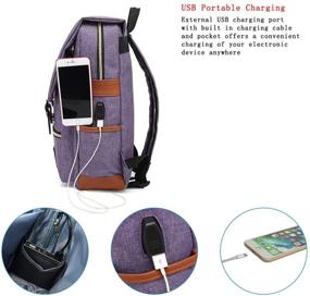 img 3 attached to 🎒 UGRACE Vintage Laptop Backpack: Stylish Design with USB Charging Port for Tech-Savvy Travelers