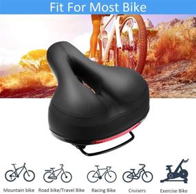 img 3 attached to 🚴 Thickened Memory Foam Bike Saddle for Enhanced Comfort and Waterproof Support – Ideal Replacement Leather Bicycle Seat for Men and Women with Bigger Bottoms