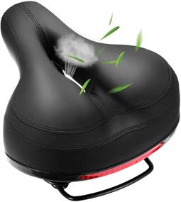 img 4 attached to 🚴 Thickened Memory Foam Bike Saddle for Enhanced Comfort and Waterproof Support – Ideal Replacement Leather Bicycle Seat for Men and Women with Bigger Bottoms