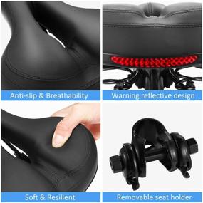 img 1 attached to 🚴 Thickened Memory Foam Bike Saddle for Enhanced Comfort and Waterproof Support – Ideal Replacement Leather Bicycle Seat for Men and Women with Bigger Bottoms