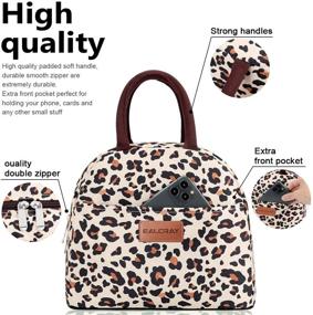 img 2 attached to Insulated Lunch Bag for Women Men - Reusable Lunch Tote Box for Adults, Work, Picnic, School or Travel - Leopard Print