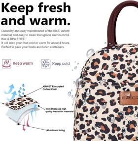 img 1 attached to Insulated Lunch Bag for Women Men - Reusable Lunch Tote Box for Adults, Work, Picnic, School or Travel - Leopard Print