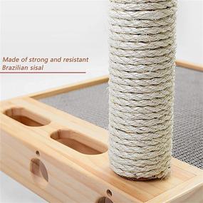 img 1 attached to 🐱 Sisal Rope Cat Scratching Post: Interactive Scratch Pad with Corrugated Paper and Sound Ball - Perfect for Small Cats