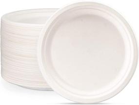 img 4 attached to 🍽️ 100 Count, 10-Inch Compostable Plates for Sustainable Dining