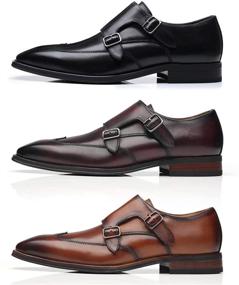 img 3 attached to Premium Milano Double Leather Business Shoes: Ultimate Comfort for Men's Loafers & Slip-Ons