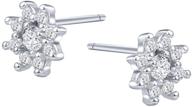 💎 stylish aoedej tiny flower stud earrings: 925 sterling silver & cubic zirconia crystal earrings for girls and women logo