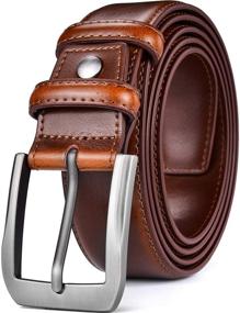 img 4 attached to 👔 Beltox Casual Leather Men's Belt with Black Buckle, Sizes 34-36: Stylish and Versatile Accessory for Everyday Outfits