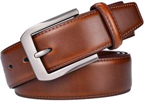 img 3 attached to 👔 Beltox Casual Leather Men's Belt with Black Buckle, Sizes 34-36: Stylish and Versatile Accessory for Everyday Outfits