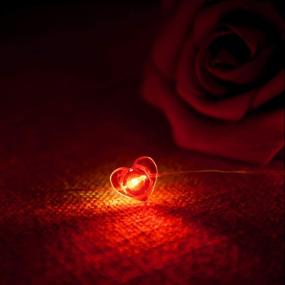 img 2 attached to Frienda Valentine's Day Heart String Lights: 40 LED 10ft/3.1m Red Heart Shape Fairy Lights for Romantic Valentine Decorations, Wedding Anniversary, Engagement, Dating, and Party Ambiance