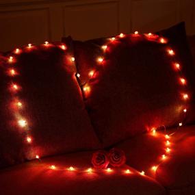 img 1 attached to Frienda Valentine's Day Heart String Lights: 40 LED 10ft/3.1m Red Heart Shape Fairy Lights for Romantic Valentine Decorations, Wedding Anniversary, Engagement, Dating, and Party Ambiance