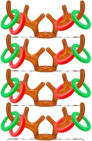 img 4 attached to 🦌 TOPLEE Inflatable Reindeer Antlers Toss Game: Christmas Party Fun for Kids and Adults - Indoor Outdoor Carnival Xmas Games (20 Pieces: 4 Antlers, 16 Rings)