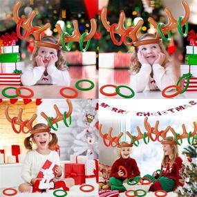 img 3 attached to 🦌 TOPLEE Inflatable Reindeer Antlers Toss Game: Christmas Party Fun for Kids and Adults - Indoor Outdoor Carnival Xmas Games (20 Pieces: 4 Antlers, 16 Rings)