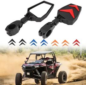 img 4 attached to 🔍 Высококачественные зеркала заднего вида для UTV Polaris RZR 800 900 1000 XP (2008-2019) - черные, оранжевые, синие, красные вставки включены - 1 пара