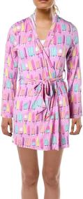 img 2 attached to 🍧 Nite Nite Munki Munki Women's Popsicles Longsleeve Hooded Robe - Cozy and Stylish Sleepwear for Women