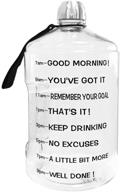 💦 buildlife 1 gallon water bottle - motivational fitness workout with time marker, clear bpa-free, large 128 oz / 73 oz capacity, encourages daily hydration logo