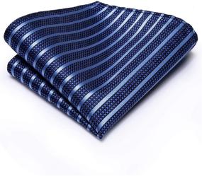 img 1 attached to Hi Tie Stripes Handkerchief Necktie Cufflinks Men's Accessories and Ties, Cummerbunds & Pocket Squares