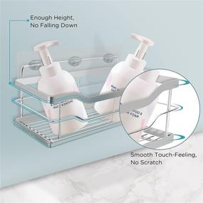 img 1 attached to 🚿 Sooreally Shower Caddy Shelf Organizer - 2 Pack Bathroom Storage Rack with Hooks for Inside Shower, Rustproof Stainless Steel, Wall Mounted (Pack of 2, Polished Silver)