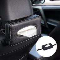 🚗 enhance your car interior with mr.ho luxury black leather car back seat headrest hanging tissue holder case mount - perfect car & truck decoration! logo