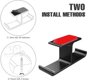 img 1 attached to Подержка для наушников APPHOME Under Desk: удобный наклеивающийся алюминиевый крючок для хранения двух наборов наушников - черный.