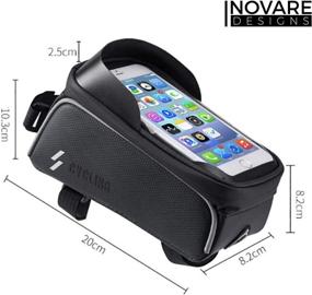 img 3 attached to 🚲 Inovare Designs Bike Cell Phone Mount Bag Waterproof - iPhone Holder Bicycle Storage Pouch & Tool Kit for Road Bikes - Accessories for Adults, Men, and Women