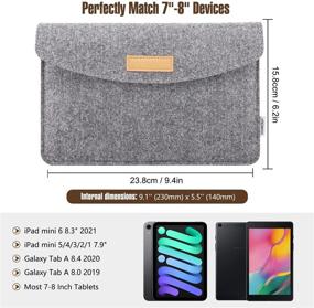 img 3 attached to 📱 MoKo 7-8 Inch Tablet Sleeve Bag, Portable Felt Carrying Protective Case Cover for iPad Mini (6th Gen) 8.3&#34; 2021, iPad Mini 5/4/3/2/1, Samsung Galaxy Tab S2 8.0, Tab A 8.0, ZenPad Z8s 7.9 - Light Gray