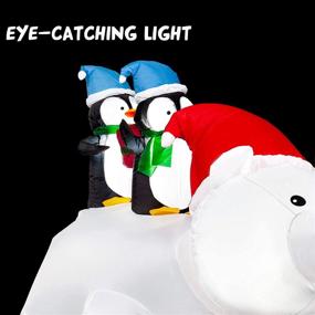 img 2 attached to 🎄 7-Foot SeasonJoy Christmas Inflatables: Polar Bear with Penguins, Outdoor Yard Decorations featuring Built-in Lights, Perfect Christmas Blow-up Decor for Lawn and Garden