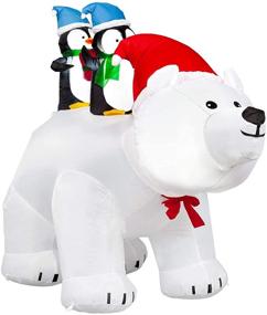 img 3 attached to 🎄 7-Foot SeasonJoy Christmas Inflatables: Polar Bear with Penguins, Outdoor Yard Decorations featuring Built-in Lights, Perfect Christmas Blow-up Decor for Lawn and Garden