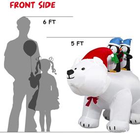 img 1 attached to 🎄 7-Foot SeasonJoy Christmas Inflatables: Polar Bear with Penguins, Outdoor Yard Decorations featuring Built-in Lights, Perfect Christmas Blow-up Decor for Lawn and Garden