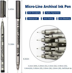 img 2 attached to 🖊️ Waterproof Precision Black Micro-Pen Fineliner Ink Pens, Archival Ink, Drawing Pens, Artist Illustration Pens, Multiliner, 9/Set(Black) - Ideal for Art Watercolor, Sketching, Anime, Manga, Design