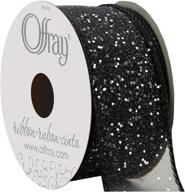 🌟 offray black wired edge cosmic glitz craft ribbon, 1.5" x 9ft: sparkle and style for your projects! logo